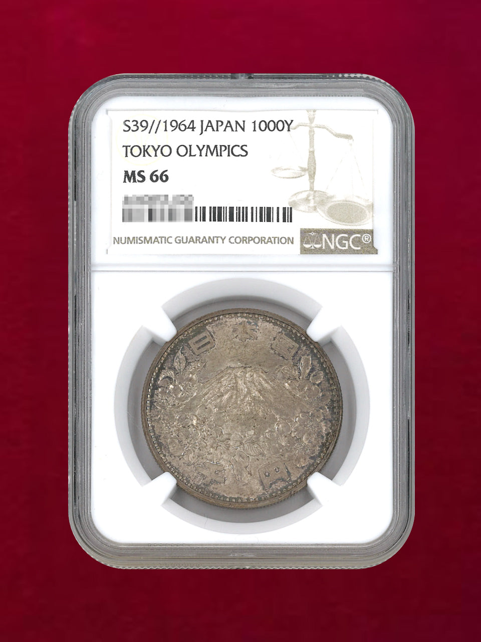 【日本】東京オリンピック記念1000円銀貨 昭和39(1964) NGC MS66［B-0000067］