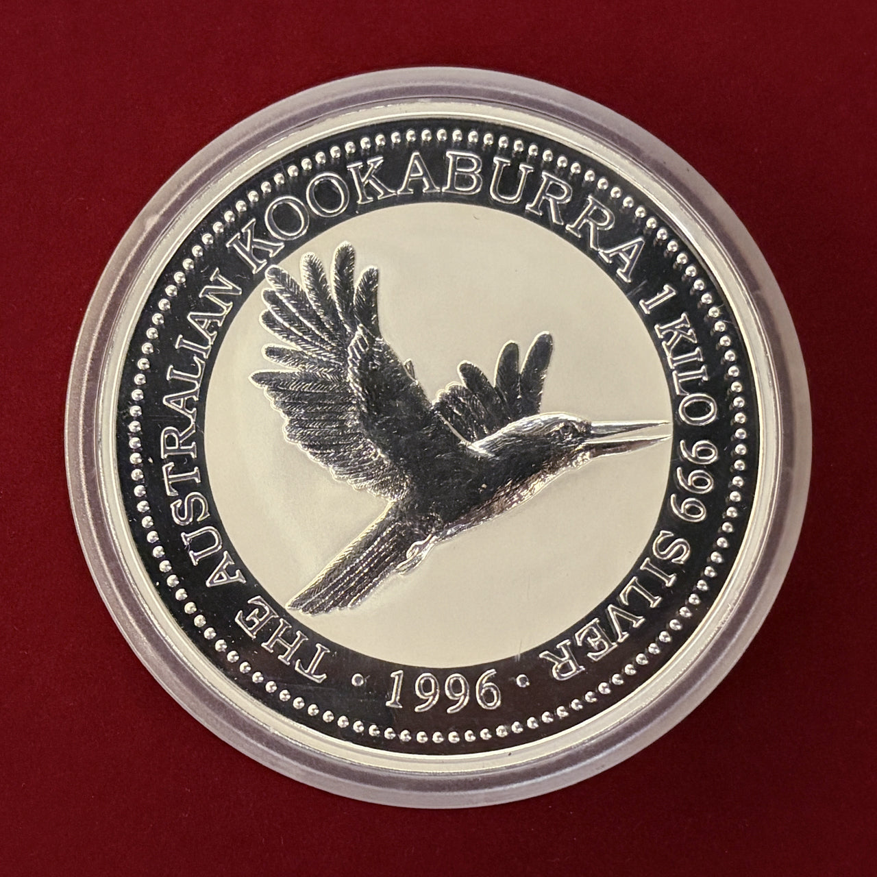 オーストラリア】ワライカワセミ 30ドル 1kg銀貨 プルーフ 1996［B