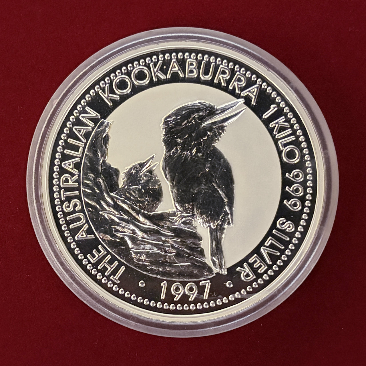 オーストラリア】ワライカワセミ 30ドル 1kg銀貨 プルーフ 1997［B