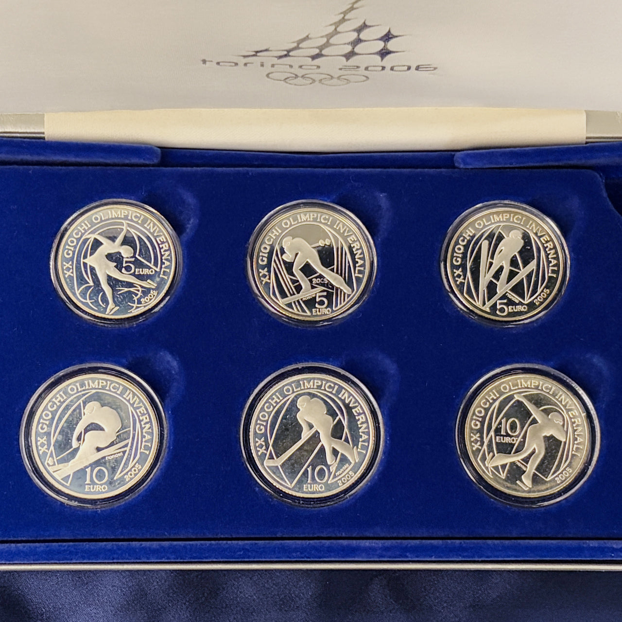 イタリア】2006年トリノオリンピック記念 プルーフセット 銀貨6枚組
