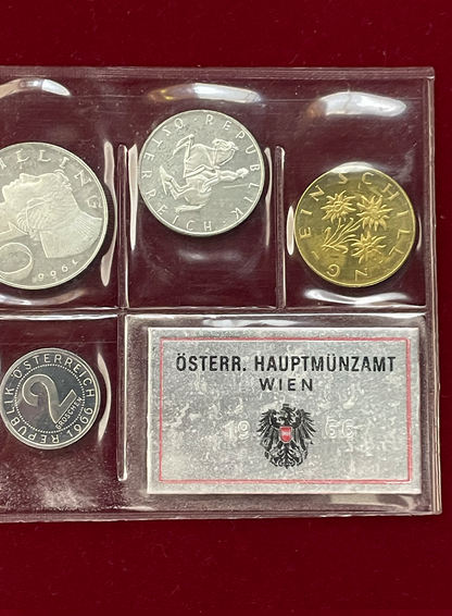 [Austria] Proof set, 9 coins including silver coins, 1966 [C-0000005]