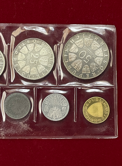 [Austria] Proof set, 9 coins including silver coins, 1966 [C-0000005]