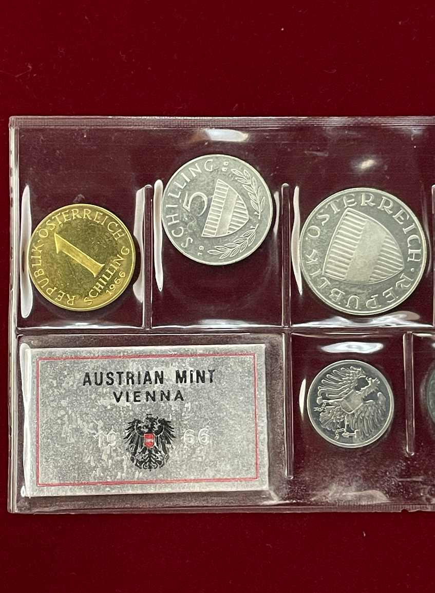 オーストリア】プルーフセット 銀貨含む9枚 1966[C-0000005 オーストリア】プルーフセット 銀貨含む9枚 1966[C-0000005