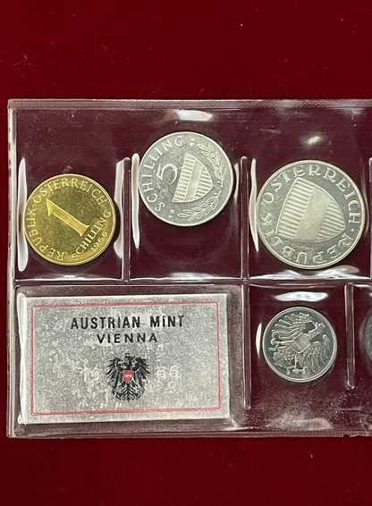 [Austria] Proof set, 9 coins including silver coins, 1966 [C-0000005]