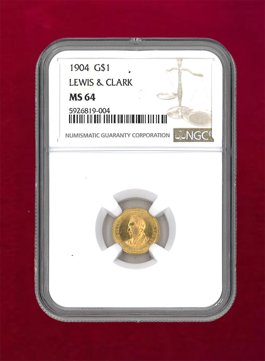 [USA] G $1 LEWIS&amp;CLARK 1904 NGC MS64 [A-0000001]