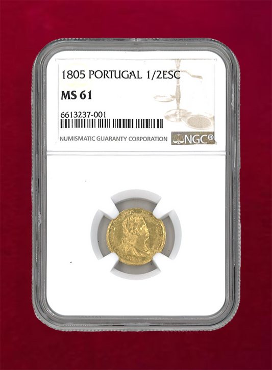 [Portugal] 1/2 ESCUDO 1805 NGC MS61 [A-0000002]