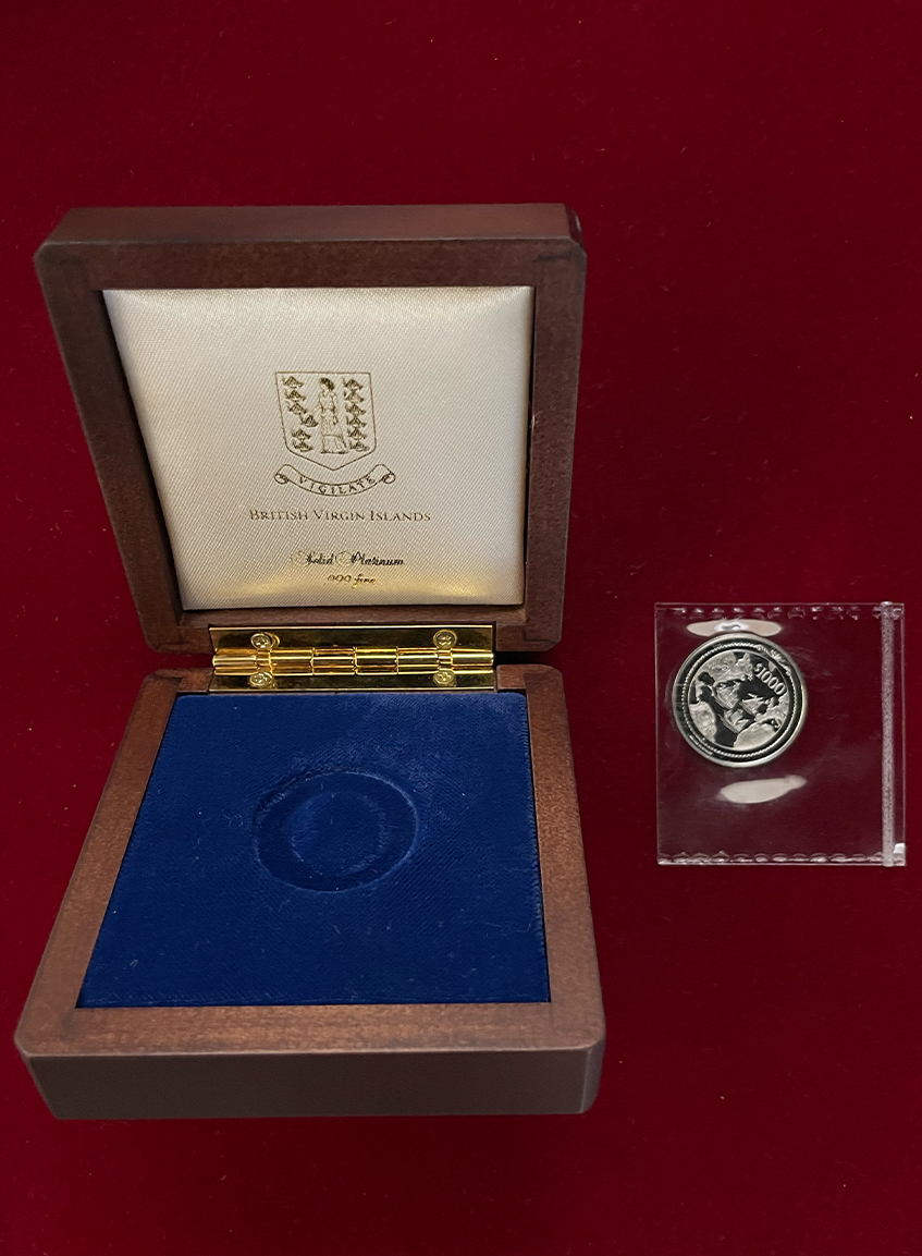 [British Virgin Islands] 1000 Dollars Platinum Coin Commemorating the 500th Anniversary of the Discovery of America Proof 1992 with Case [A-0000006]