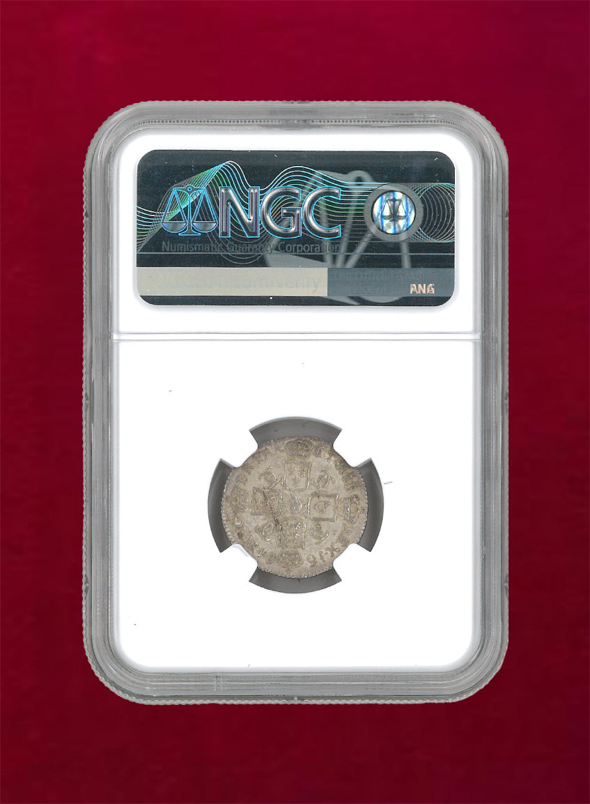 [United Kingdom] 6 pence silver coin 1681 NGC AU58 [B-0000015]