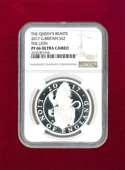 [UK] 2 pound silver coin 2017 THE QUEEN'S BEASTS THE LION NGC PF66 ULTRA CAMEO [B-0000017]