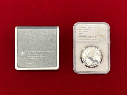 [Switzerland] 20 Swiss Franc Silver Coin 2015B SOLAR IMPULSE TRIAL MINTING NGC MS69 [B-0000020]