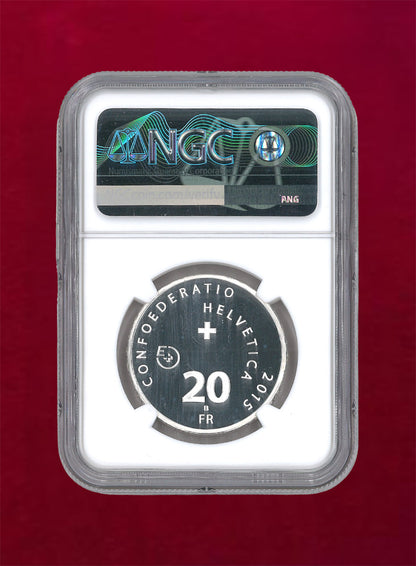 [Switzerland] 20 Swiss Franc Silver Coin 2015B SOLAR IMPULSE TRIAL MINTING NGC MS69 [B-0000020]