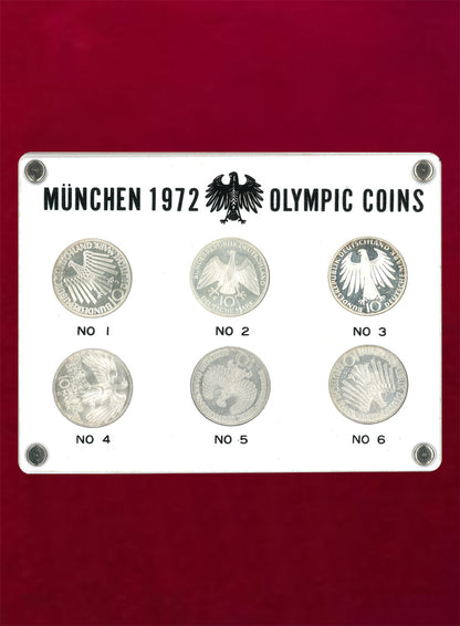 [West Germany] Munich Olympic Games commemorative silver coin set of 6 1972 [C-0000045]