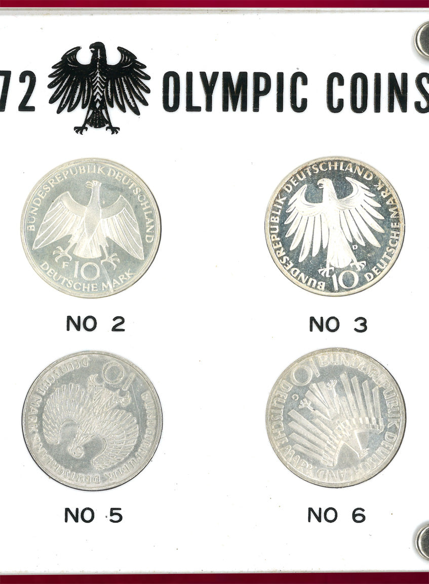 [West Germany] Munich Olympic Games commemorative silver coin set of 6 1972 [C-0000045]