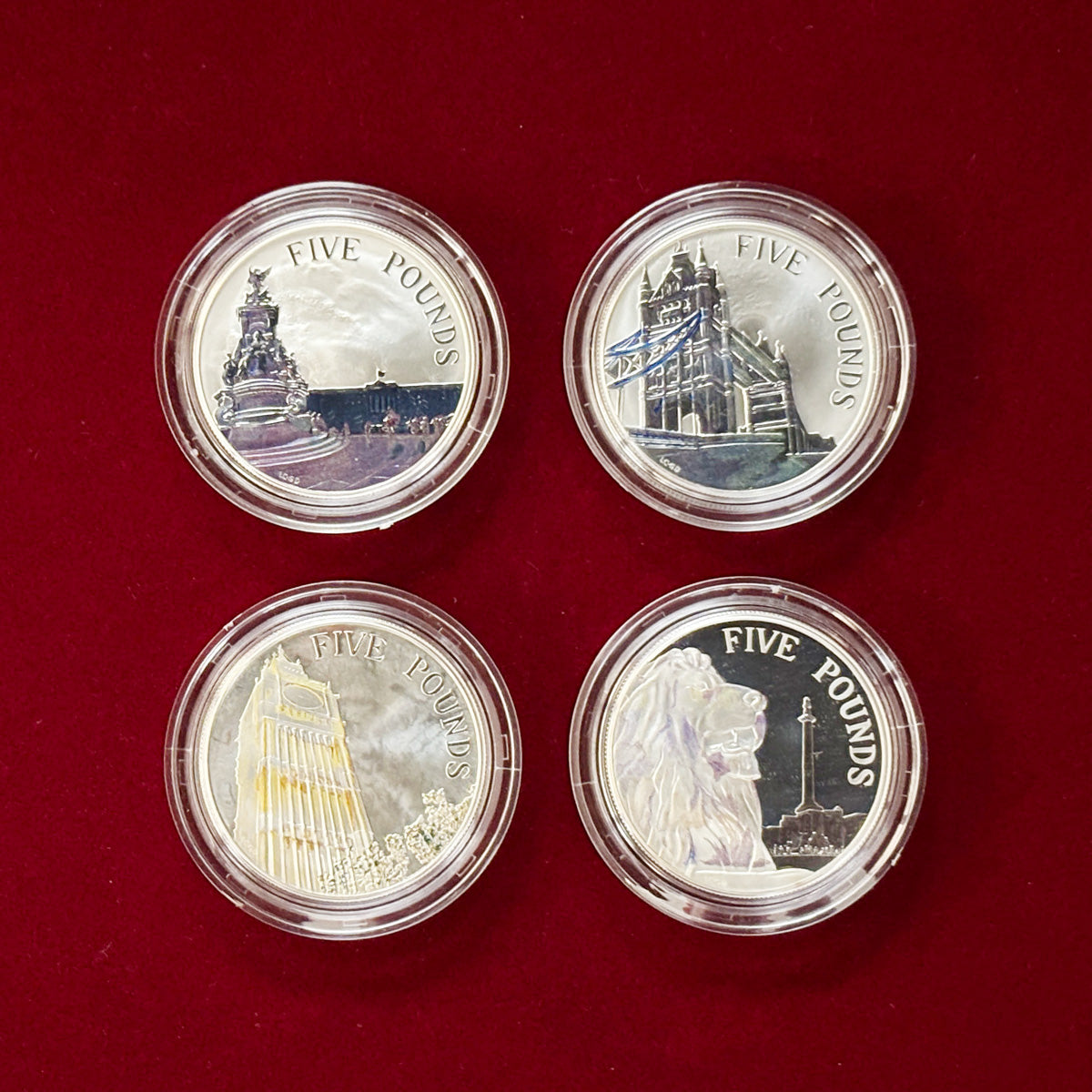 [United Kingdom] PORTRAIT OF BRITAIN 5 pound silver coin proof set of 4 2014 [C-0000044]