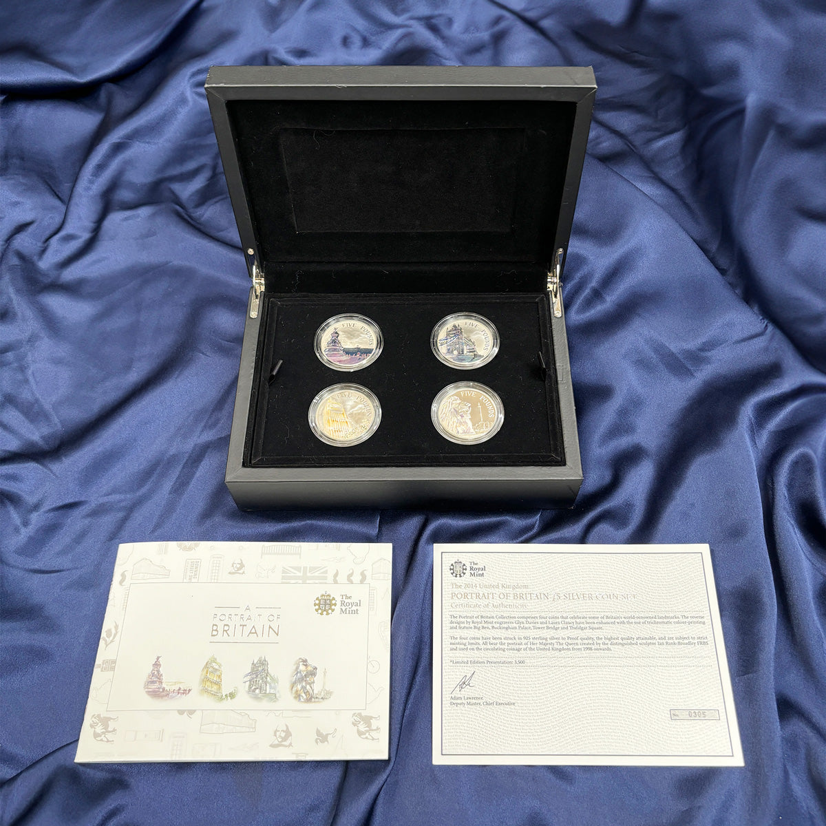 [United Kingdom] PORTRAIT OF BRITAIN 5 pound silver coin proof set of 4 2014 [C-0000044]