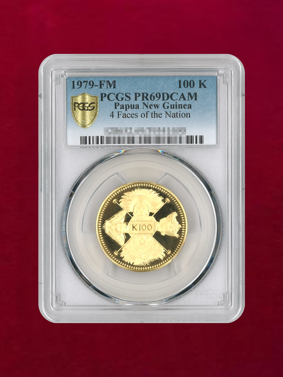 [Papua New Guinea] 100 Kina Gold Coin 1979FM 4 Face of the Nation PCGS PR69DCAM [A-0000010]