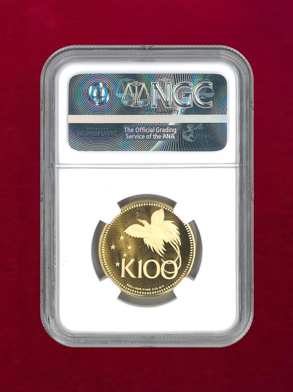 [Papua New Guinea] 100 Kina Gold Coin 1975 INDEPENDENCE NGC PF70 ULTRA CAMEO [A-0000012]