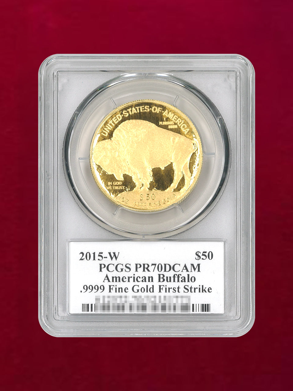 [USA] 50 dollar gold coin 2015W American Buffalo PCGS PR70DCAM [A-0000029]