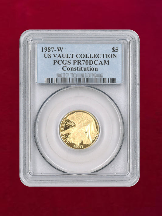 [USA] 5 dollar gold coin 1987W US VAULT COLLECTION Constitution PCGS PR70DCAM [A-0000030]