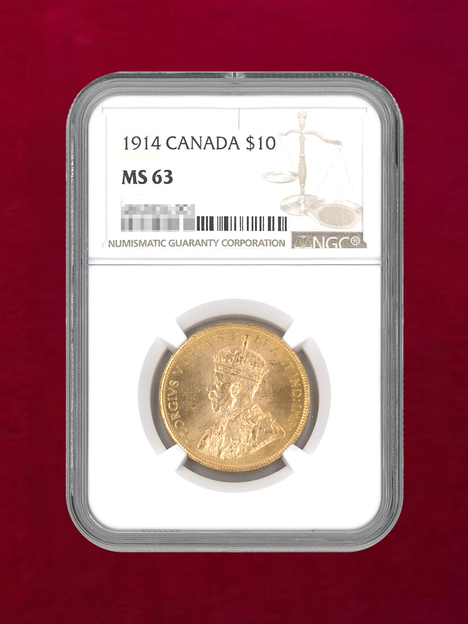 [Canada] 10 dollar gold coin 1914 NGC MS63 [A-0000038]