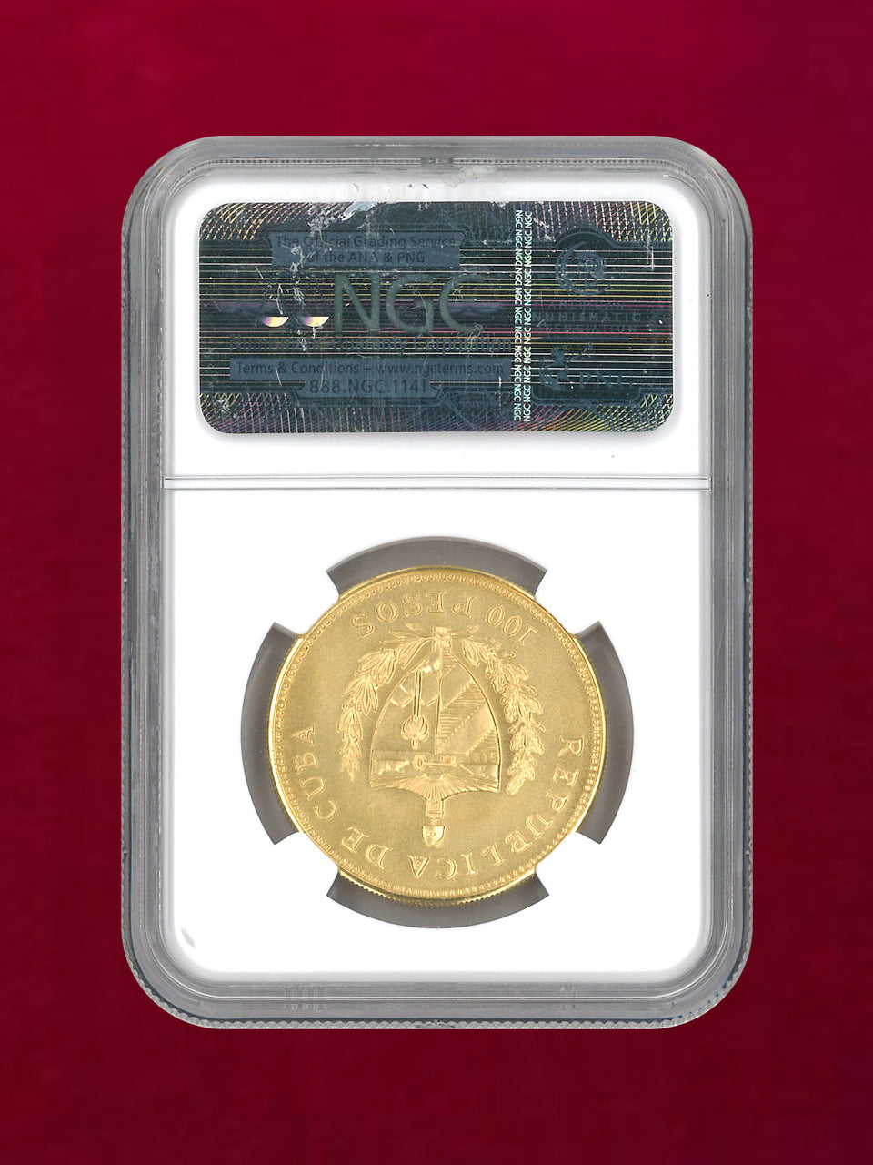 キューバ】100ペソ 金貨 1988 JOSE MARTI NGC MS68 ［A-0000042