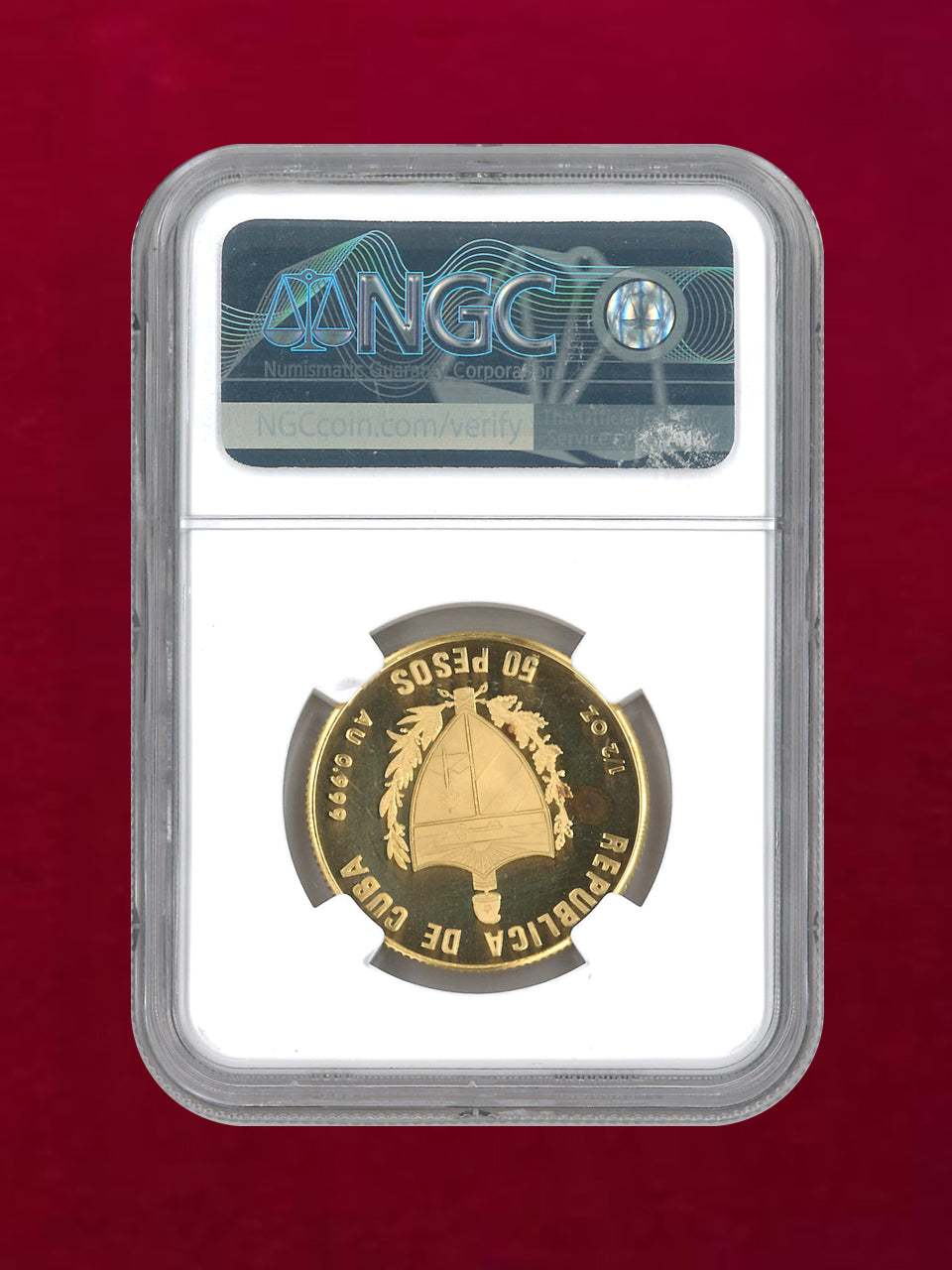 [Cuba] 50 Peso Gold Coin 1990 XI PANAMERICAN GAMES VOLLEBALL NGC PF67 ULTRA CAMEO [A-0000045]