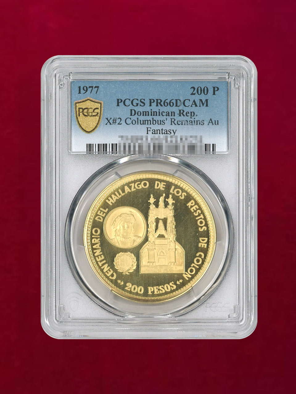 [Dominican Republic] 200 Peso Gold Coin 1997 Columbus' Remains PCGS PR66DCAM [A-0000047]