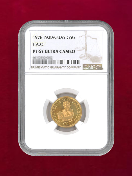 [Paraguay] 5 Guarani Gold Coin 1978 FAO NGC PF67 ULTRA CAMEO [A-0000049]