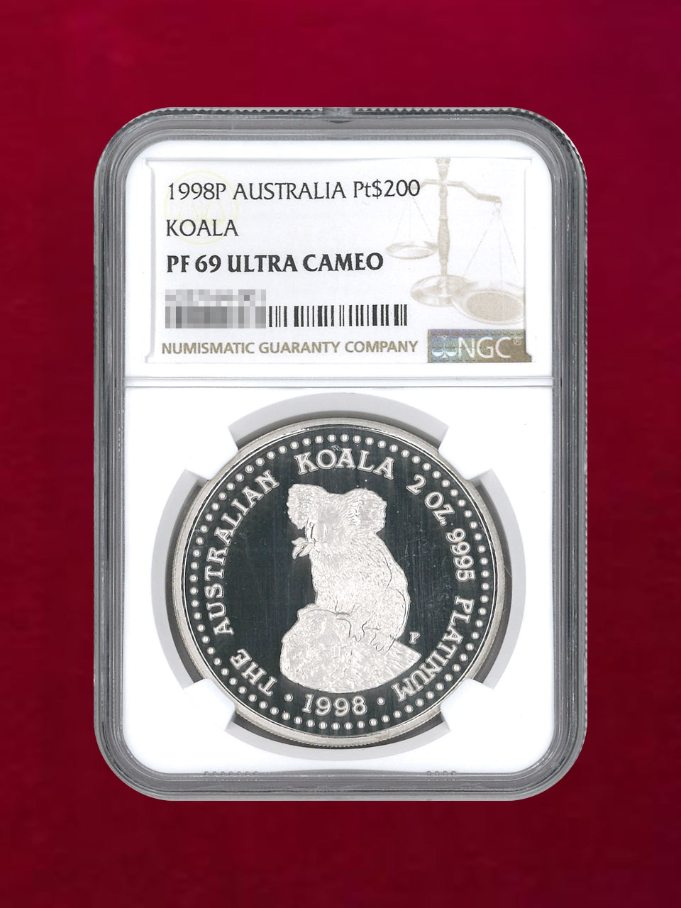 [Australia] 200 dollar platinum coin 1998P KOALA NGC PF 69 ULTRA CAMEO [A-0000051]