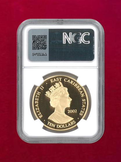 【東カリブ諸島】10ドル 金貨 2002 GEORGE III NGC PF 69 ULTRA CAMEO［A-0000060］