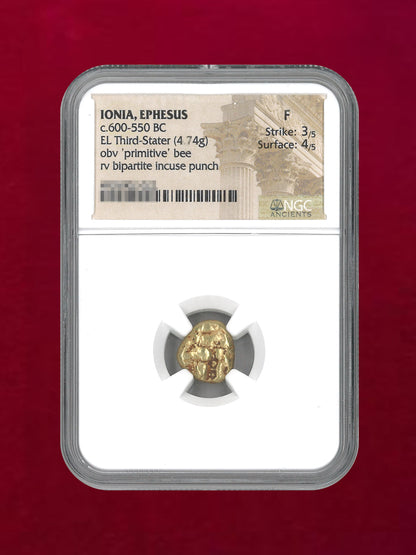 [Ionia Ephesus] c.600-550BC EL Third-Stater (4.74g) NGC F 3/5 4/5 [A-0000079]