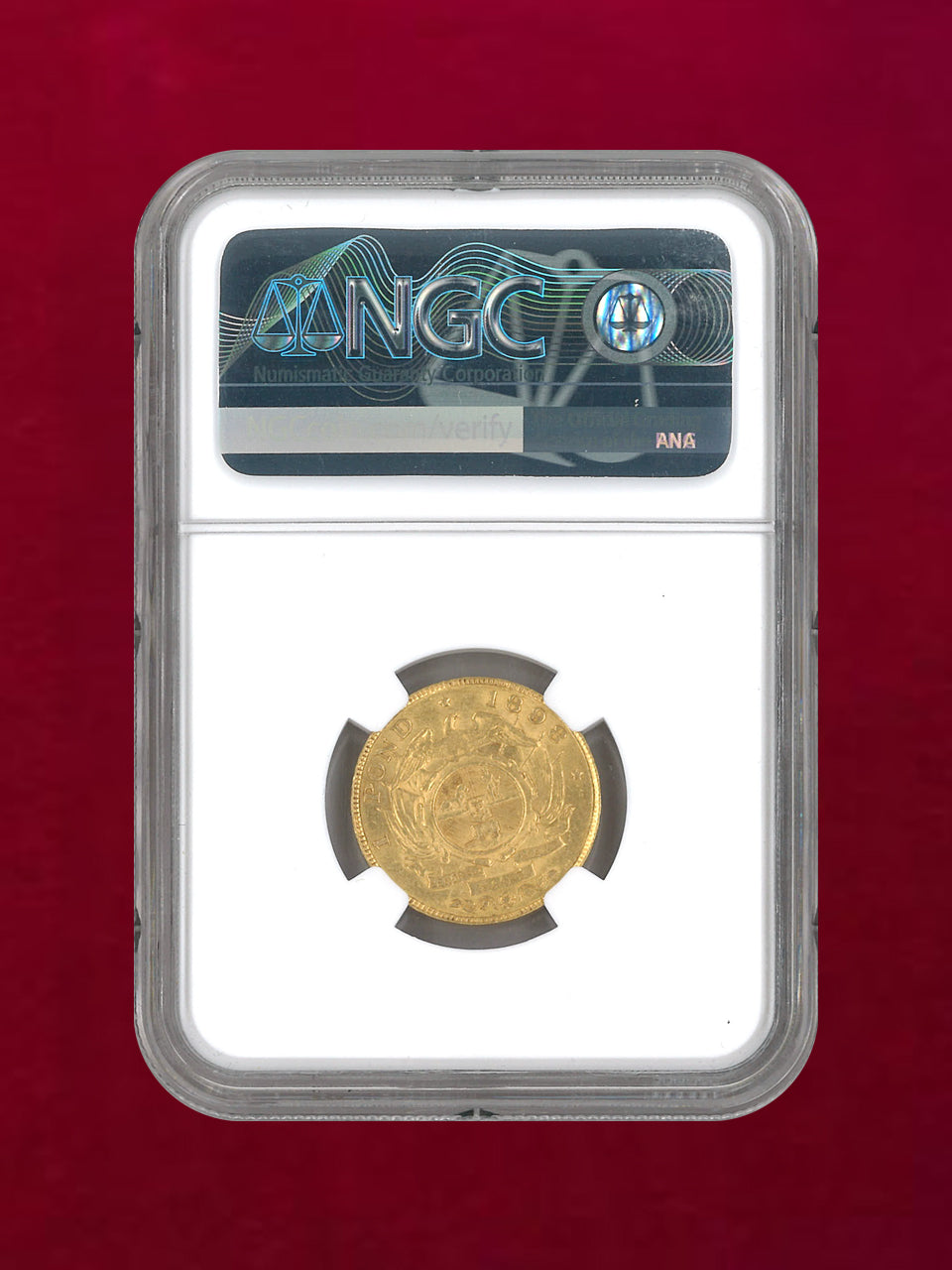 【南アフリカ】ポンド 金貨 1898 NGC AU 58［A-0000081］