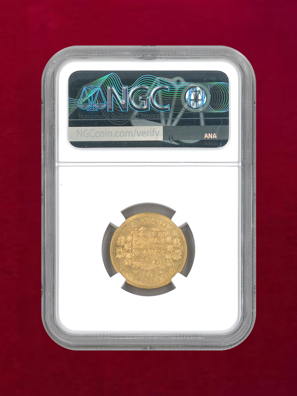 【カナダ】5ドル 金貨 1912 NGC AU 55［A-0000084］