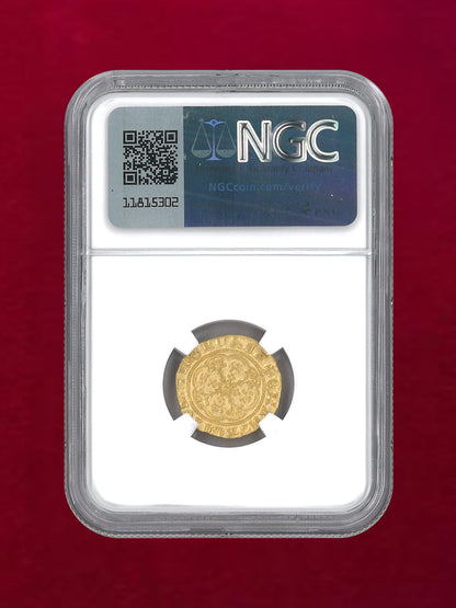 [England] 1/4 Noble Gold Coin 1361-69 S-1511 EDWARD III NGC AU DETAILS OBV DAMAGE (1.91g) [A-0000090]