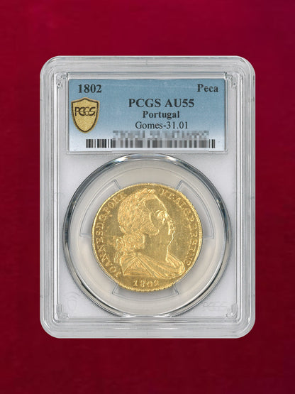 [Portugal] Peca Gold Coin 1802 PCGS AU55 [A-0000101]