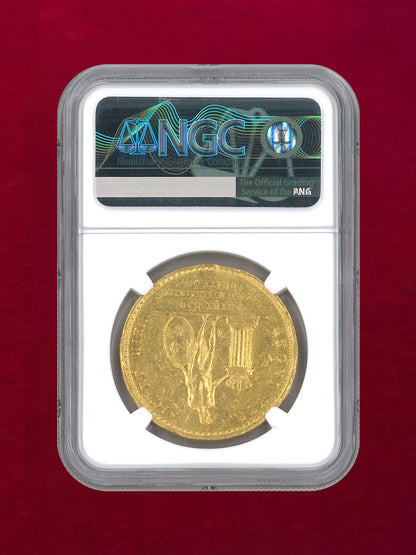 【イタリア・ナポリ】30ドゥカティ 金貨 NAPLES & SICILY 1833 NGC UNC DETAILS REV RIM DAMAGE［A-0000113］