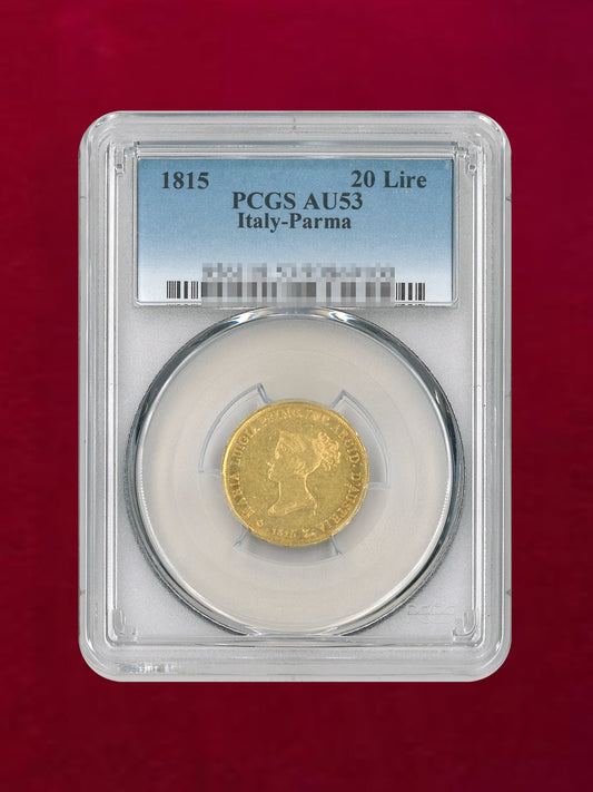 【イタリア・パルマ】20リラ 金貨 Italy-Parma 1815 PCGS AU53［A-0000115］