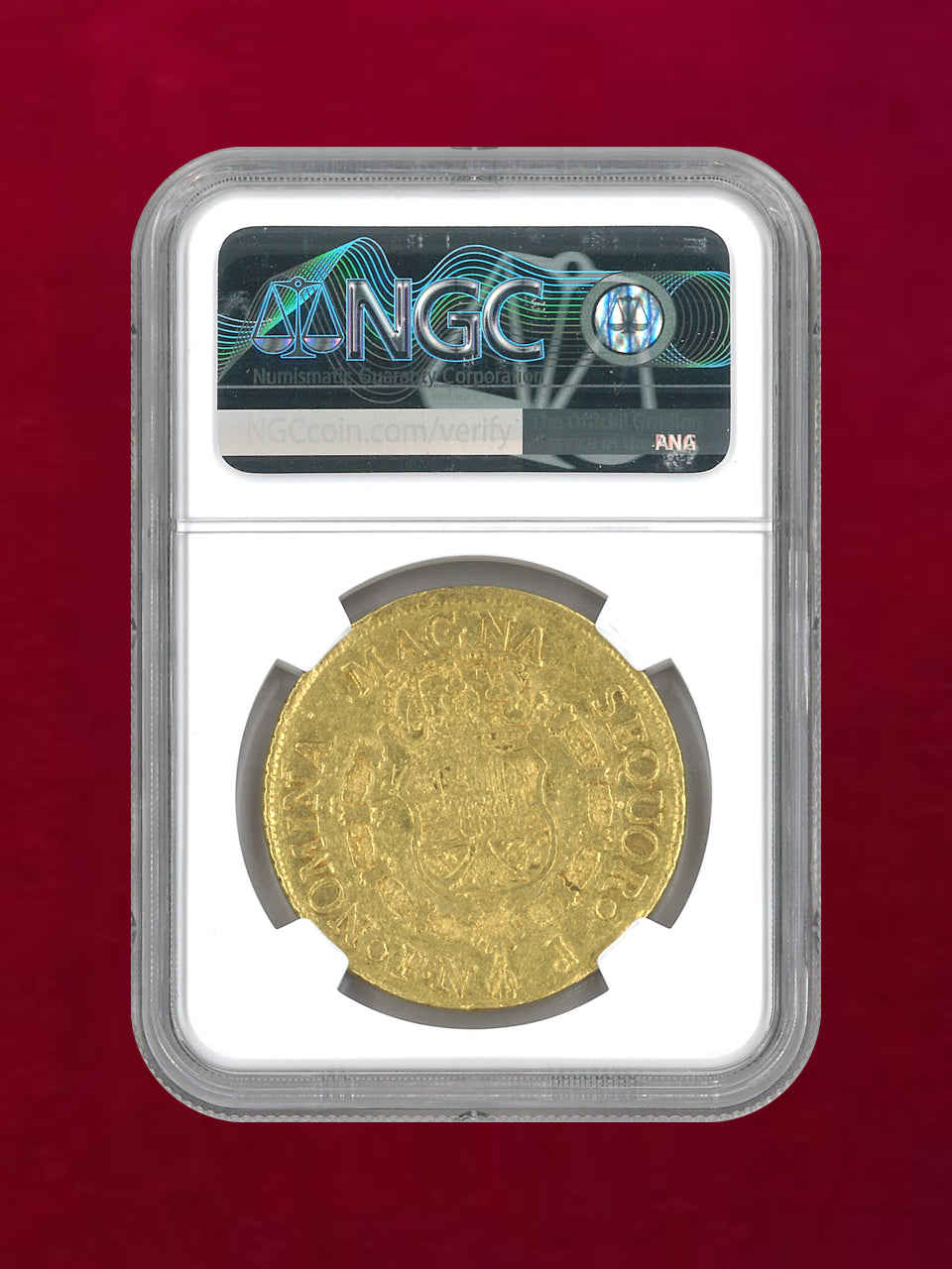 【コロンビア】8エスクード 金貨 1770PN J COLOMBIA NGC VF 35［A-0000117］