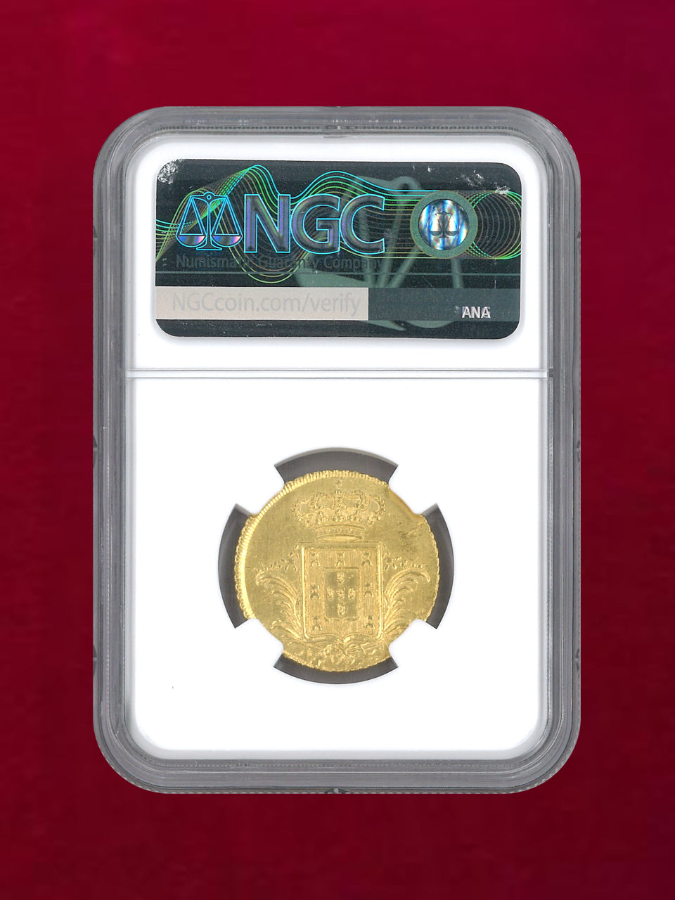 ポルトガル】2エスクード 金貨 1831 NGC UNC DETAILS CLEANED［A