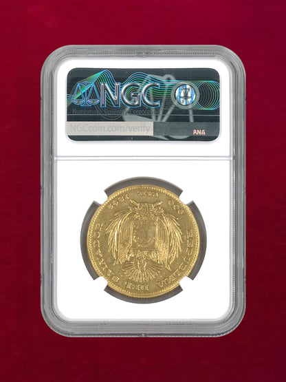 【エルサルバドル】20ペソ 金貨 1892CAM NGC AU DETAILS REMOVED FROM JEWELRY［A-0000144］