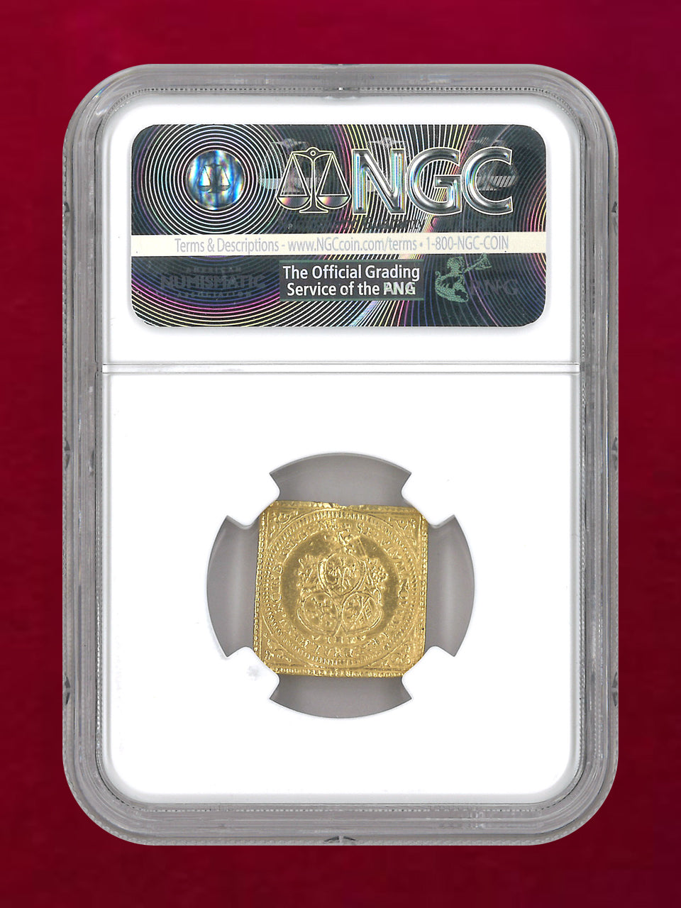 【ドイツ・ニュンベルク】ラムダカット 金貨 クリッペタイプ 1700銘 リストライク NGC XF DETAILS MOUNT REMOVED［A-0000224］