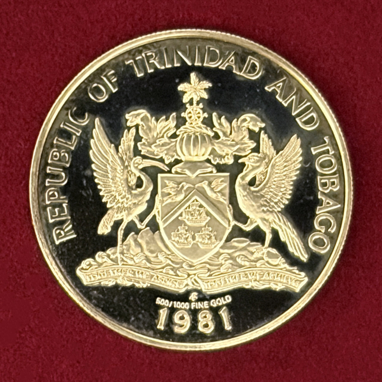 【トリニダード・トバゴ】共和国建国5周年記念 100ドル 金貨 プルーフ 1981［A-0000227］