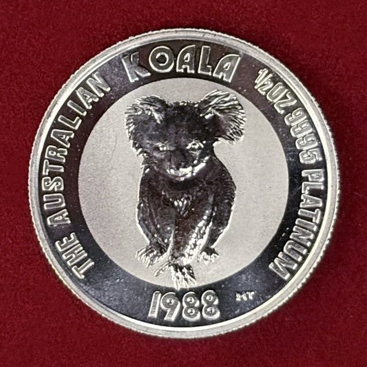 【オーストラリア】コアラ 50ドル プラチナ貨 1/2オンス 1988［A-0000231］