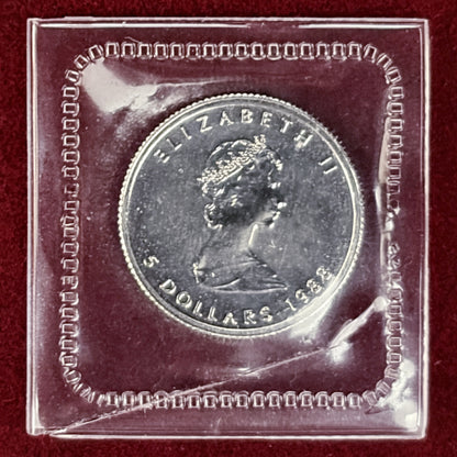 【カナダ】メープルリーフ 5ドル プラチナ貨 1/10オンス 1988［A-0000233］