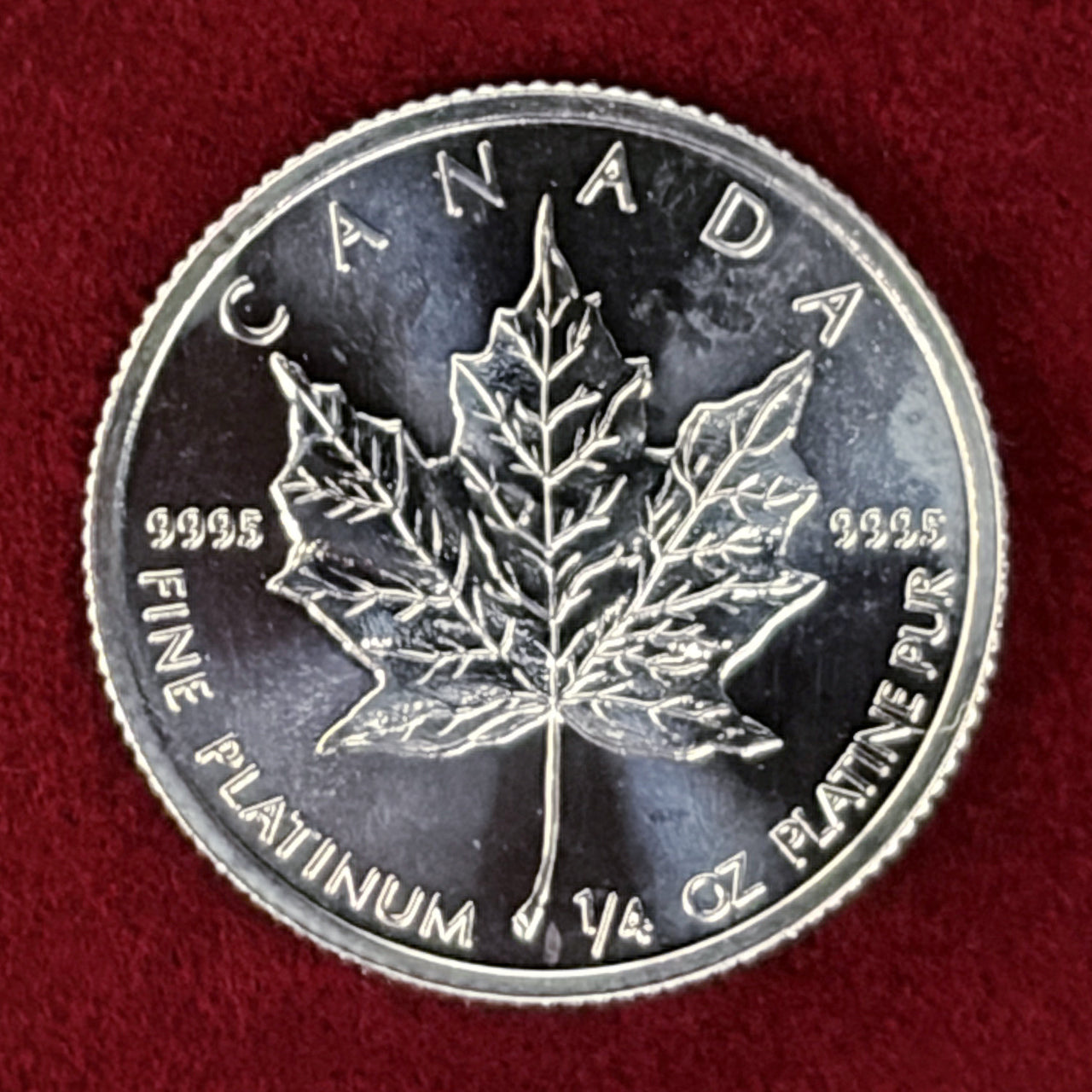 【カナダ】メープルリーフ 10ドル プラチナ貨 1/4オンス 1988［A-0000234］