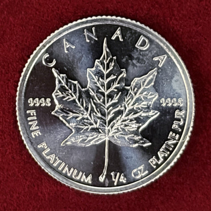 【カナダ】メープルリーフ 10ドル プラチナ貨 1/4オンス 1988［A-0000234］