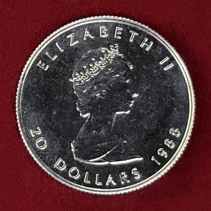 【カナダ】メープルリーフ 20ドル プラチナ貨 1/2オンス 1988［A-0000235］