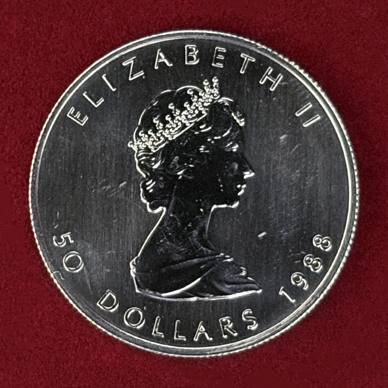 【カナダ】メープルリーフ 50ドル プラチナ貨 1オンス 1988［A-0000236］