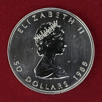 【カナダ】メープルリーフ 50ドル プラチナ貨 1オンス 1988［A-0000236］