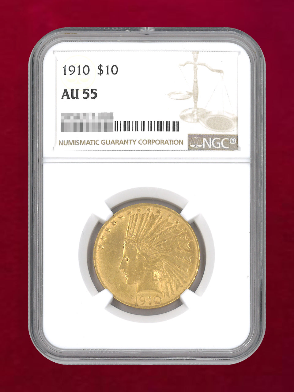 【アメリカ】10ドル 金貨 1910 NGC AU 55［A-0000239］